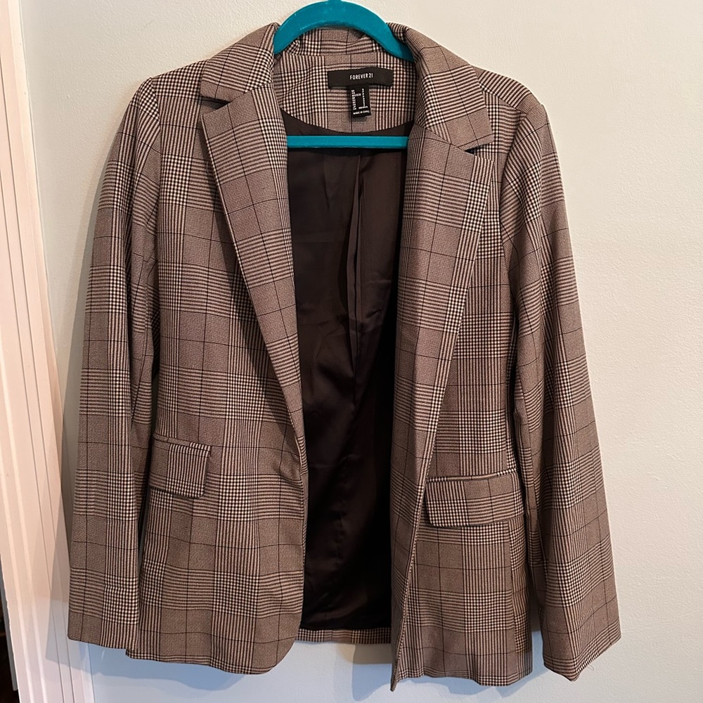 Forever 21 Women's Plaid Blazer
